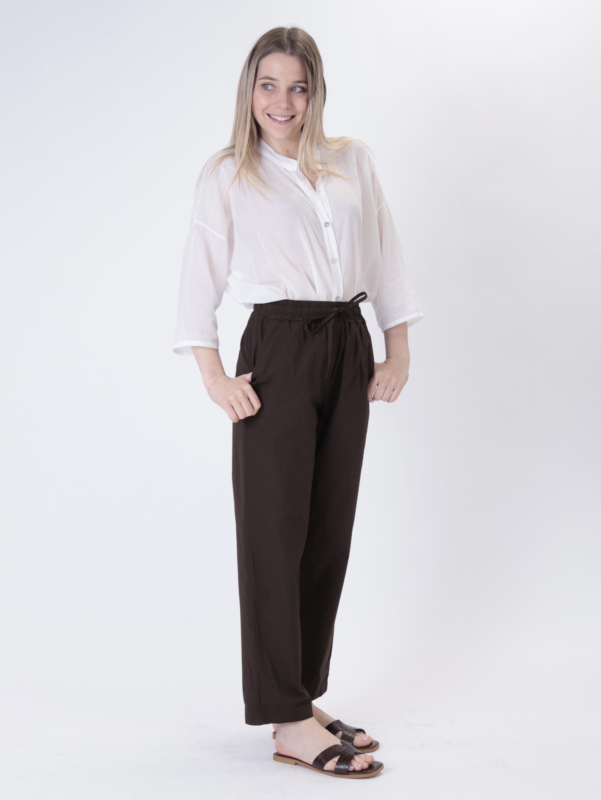 Dark brown cotton trousers