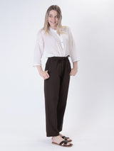 Dark brown cotton trousers
