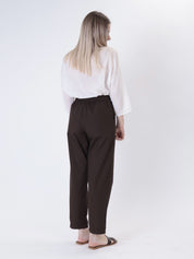 Dark brown cotton trousers