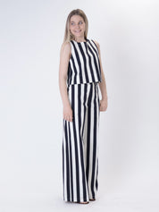 Pantalone greta riga blu