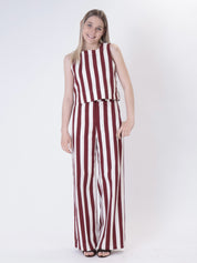 Pantalone greta riga bordeaux