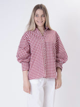 Red gingham back button shirt PREORDER 05/06 SIZE S