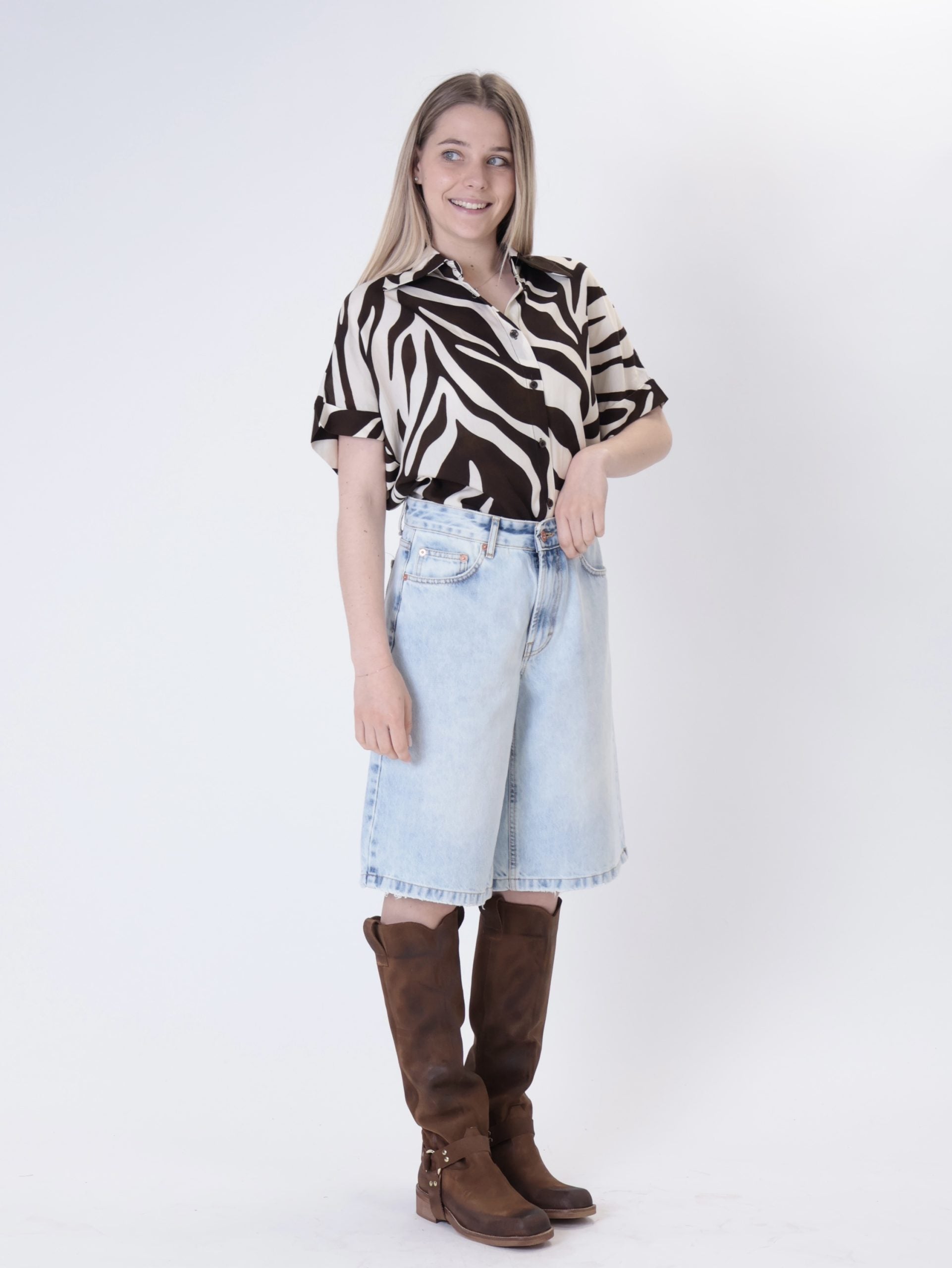 Bermuda jeans denim chiaro