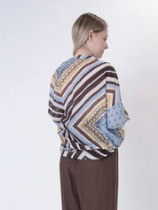 Camicia fantasia celeste/moro