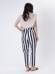 Pantalone lady sigaretta riga blu