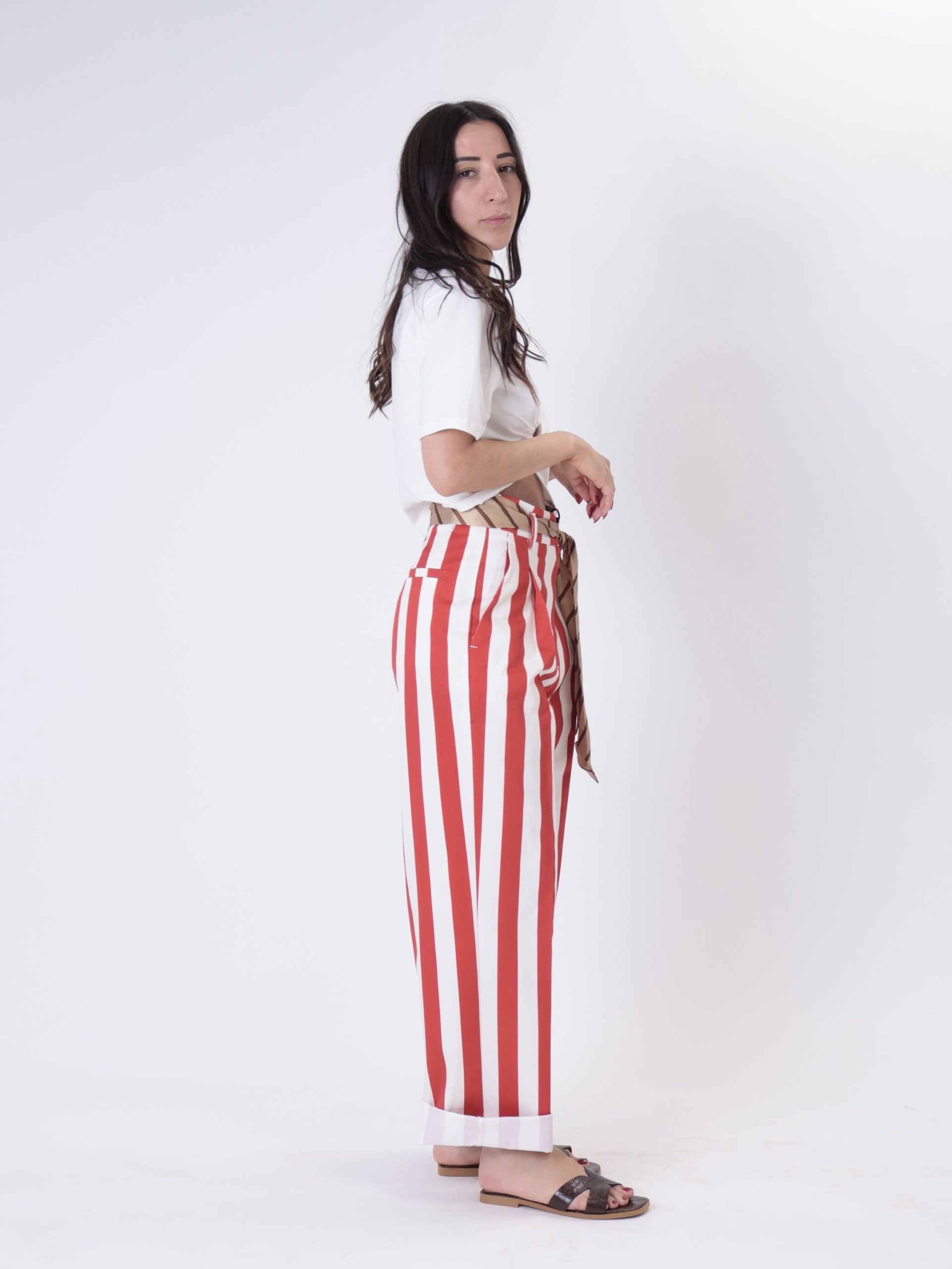 Pantalone righe rosse