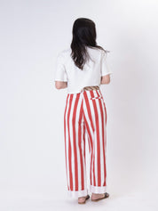 Pantalone righe rosse