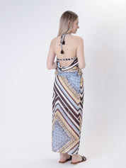 Gonna pareo fantasia celeste/moro