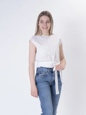 Top laccio bianco