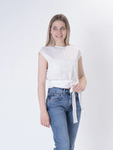 Top laccio bianco