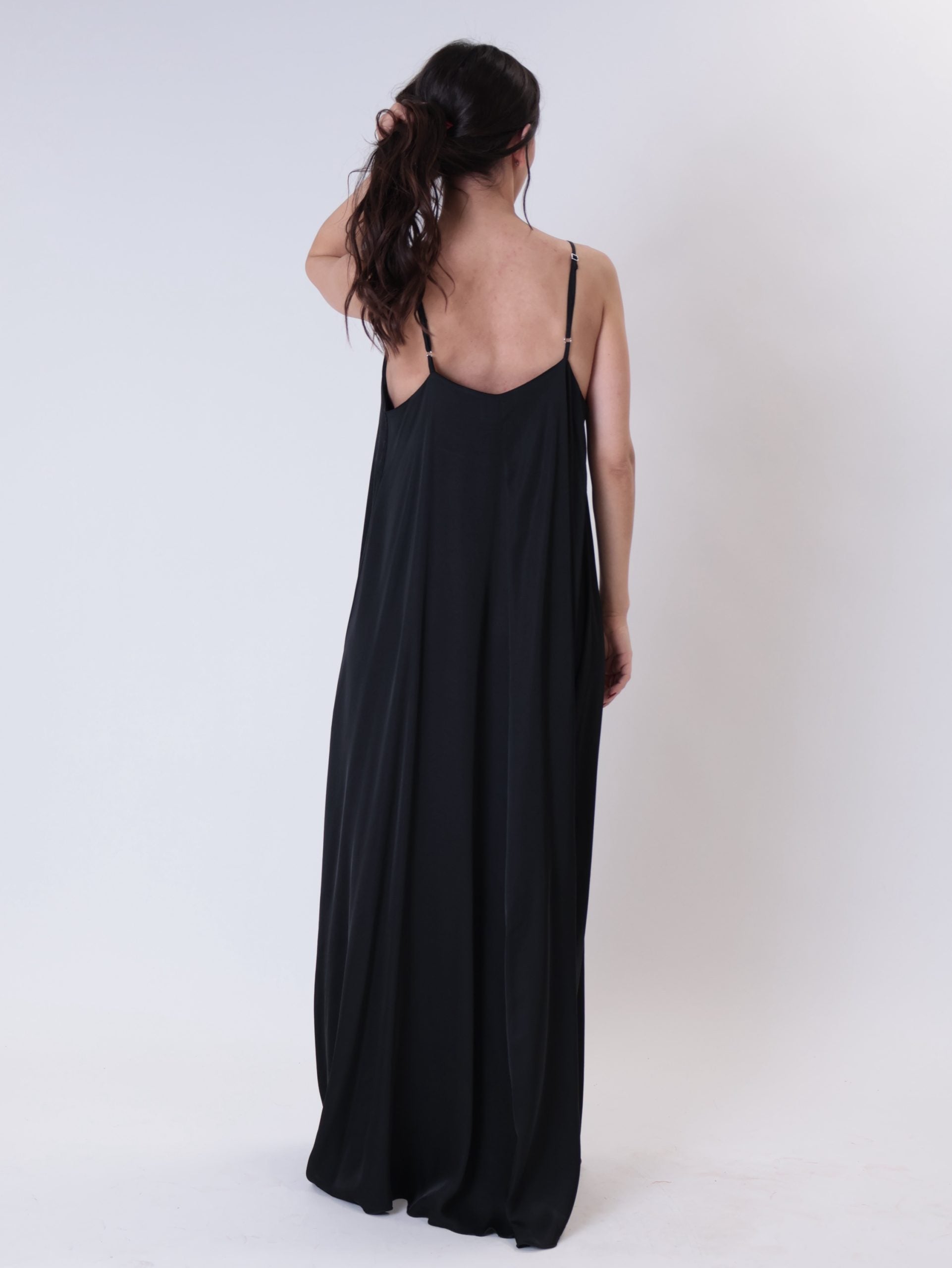 Black V-neck dress