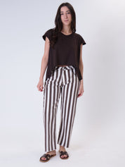 T-shirt fondo arrotondato cioccolato