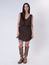 Best-selling mocha short sarong skirt