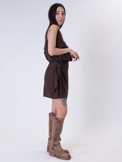 Best-selling mocha short sarong skirt