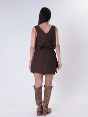 Best-selling mocha short sarong skirt