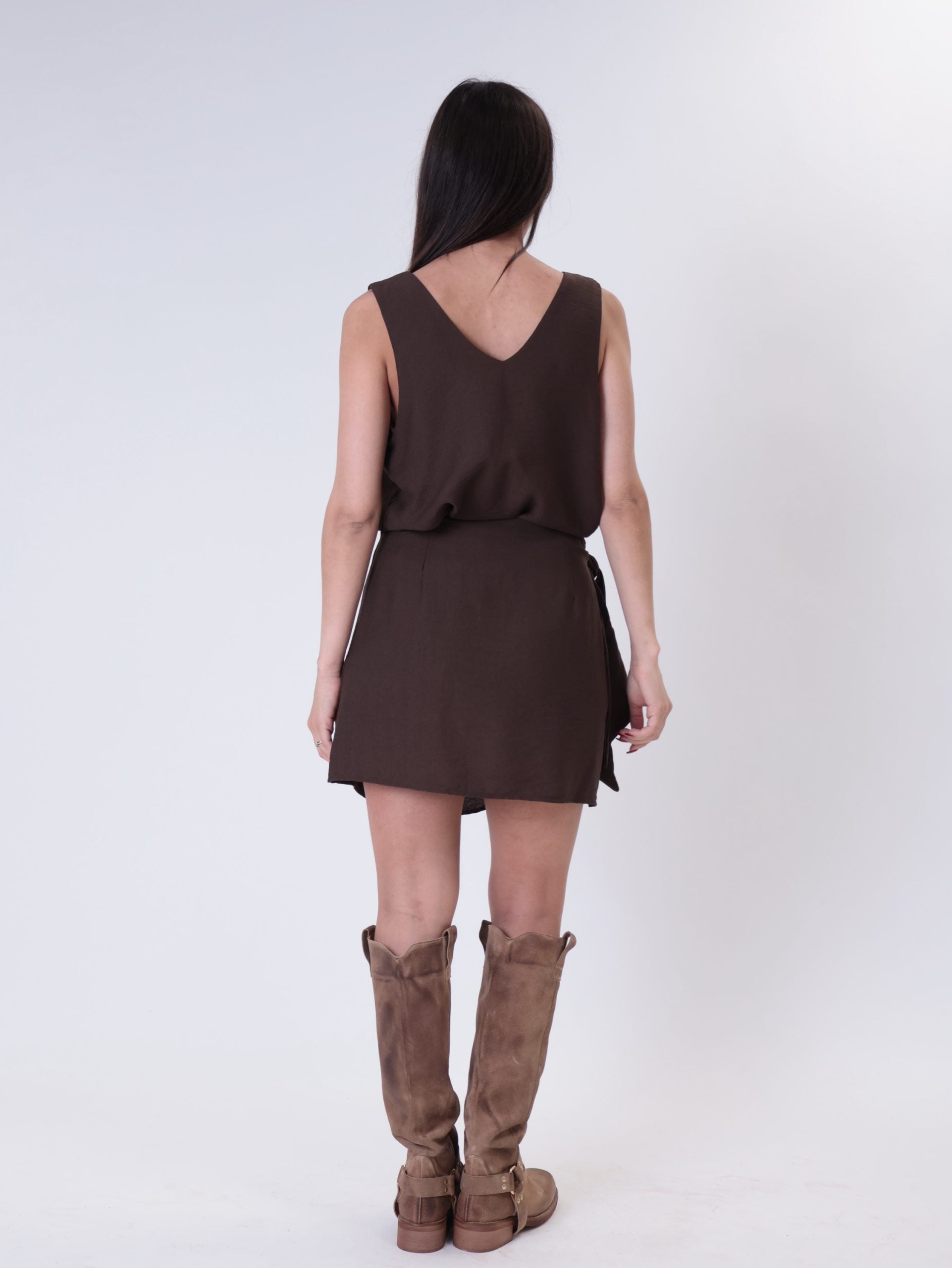 Best-selling mocha short sarong skirt