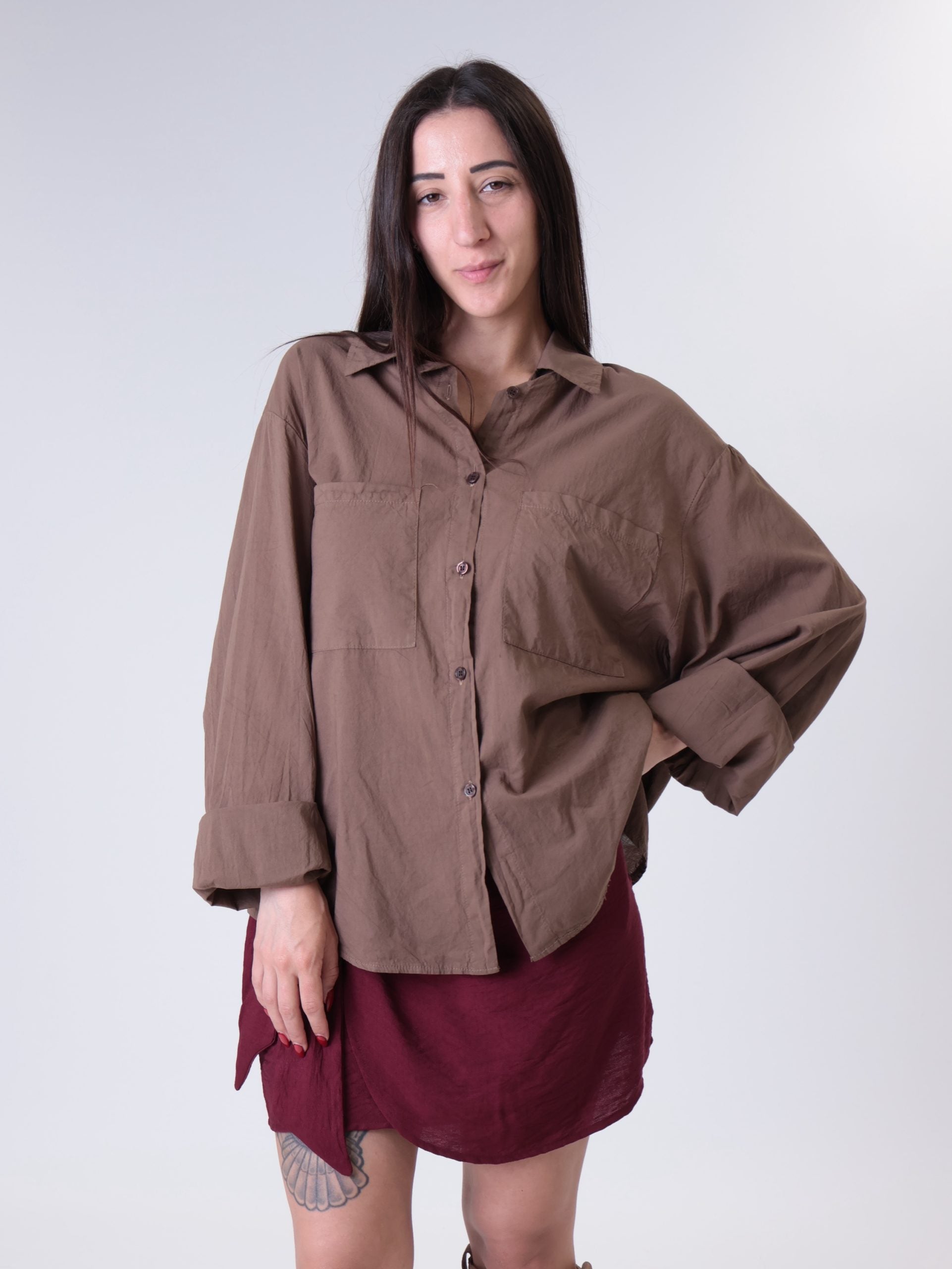 Dark brown muslin shirt