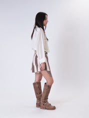 Brown striped butterfly shorts