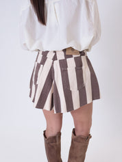 Brown striped butterfly shorts