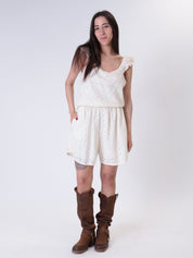 Completo top + shorts sangallo burro
