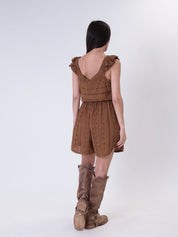 Completo top + shorts sangallo bruciato