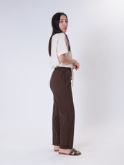 Pantalone coulisse leggero moro