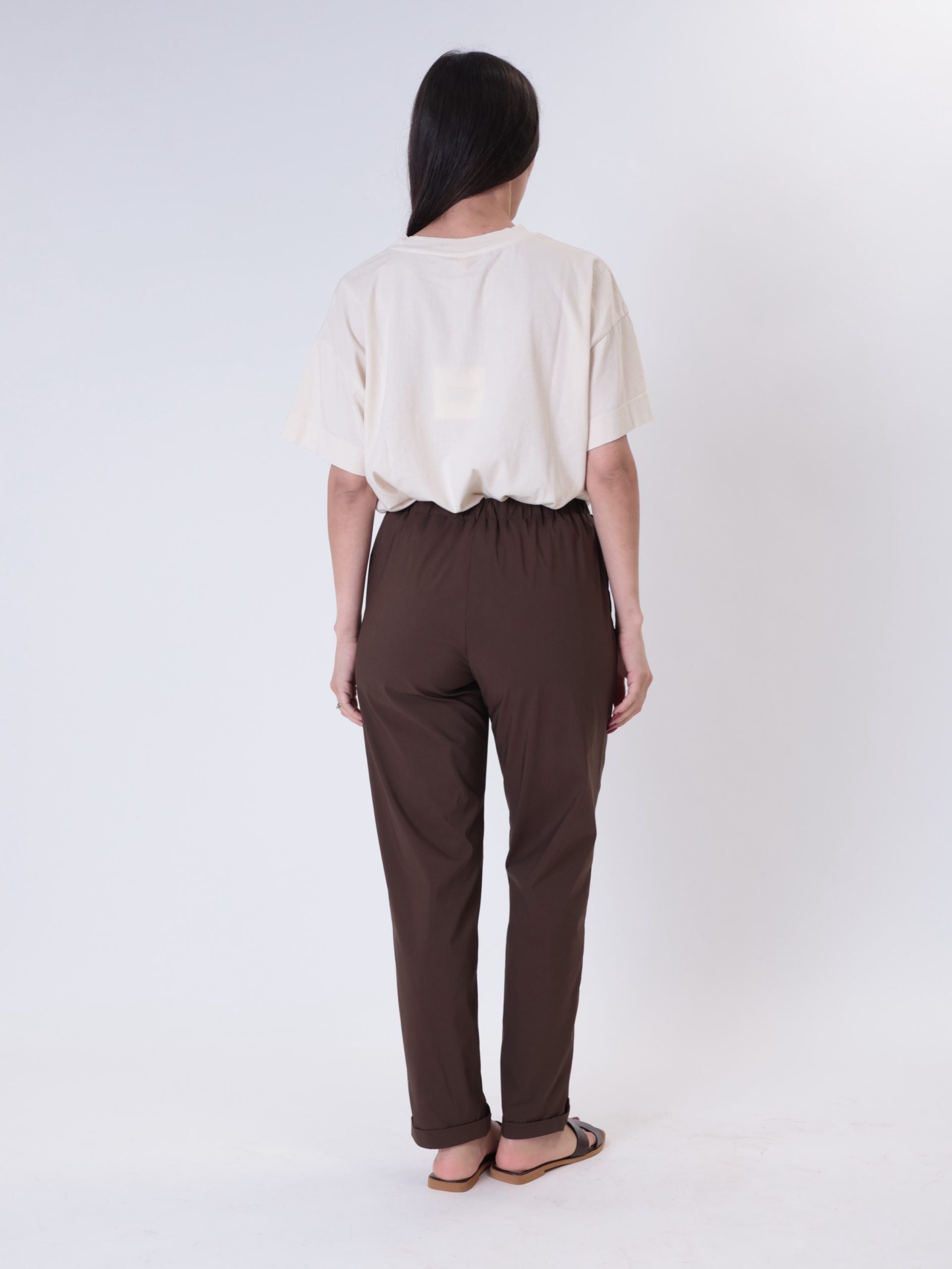 Pantalone coulisse leggero moro