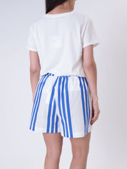 Santorini striped white shorts