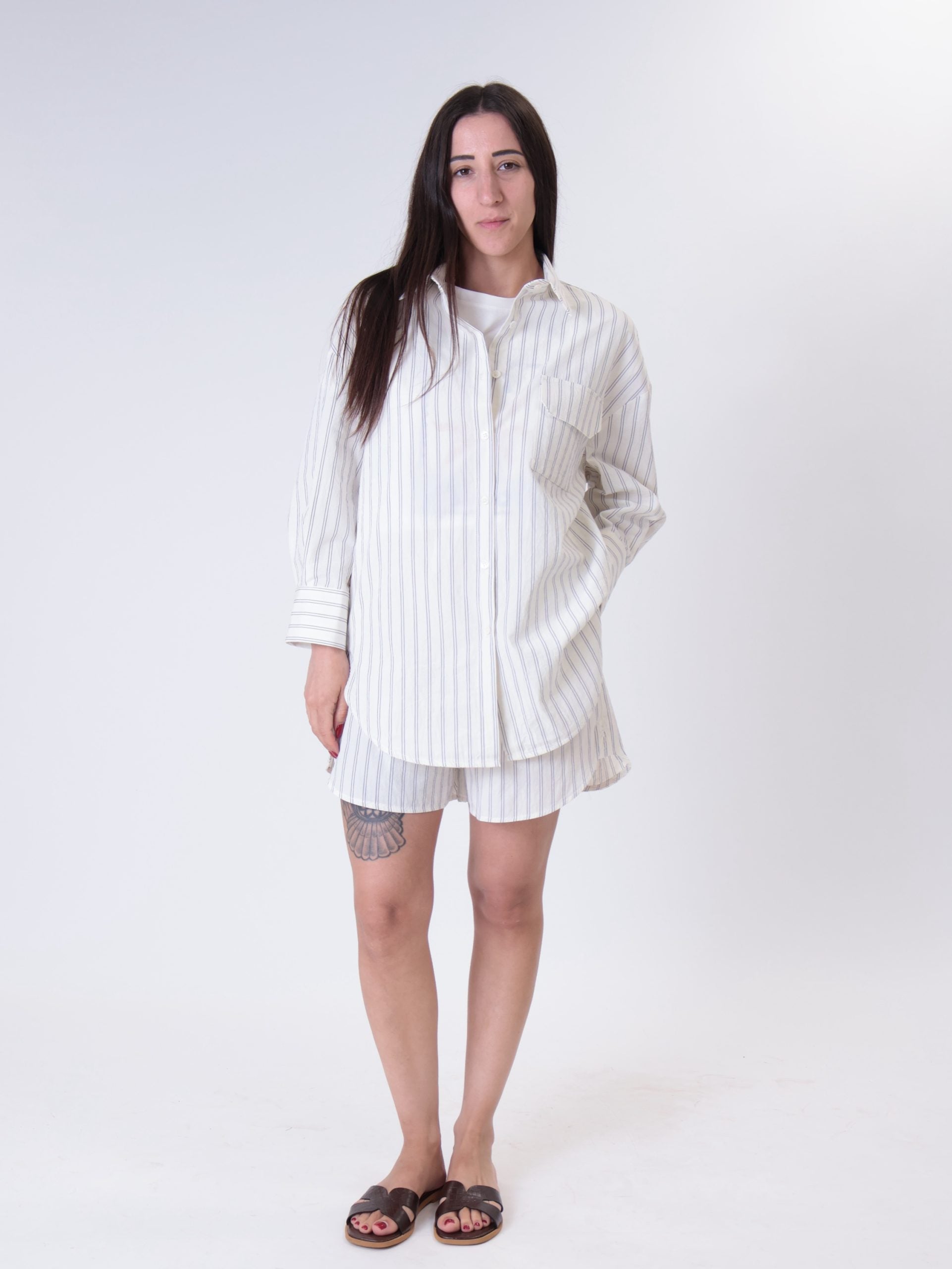 Camicia Anna riga bianca