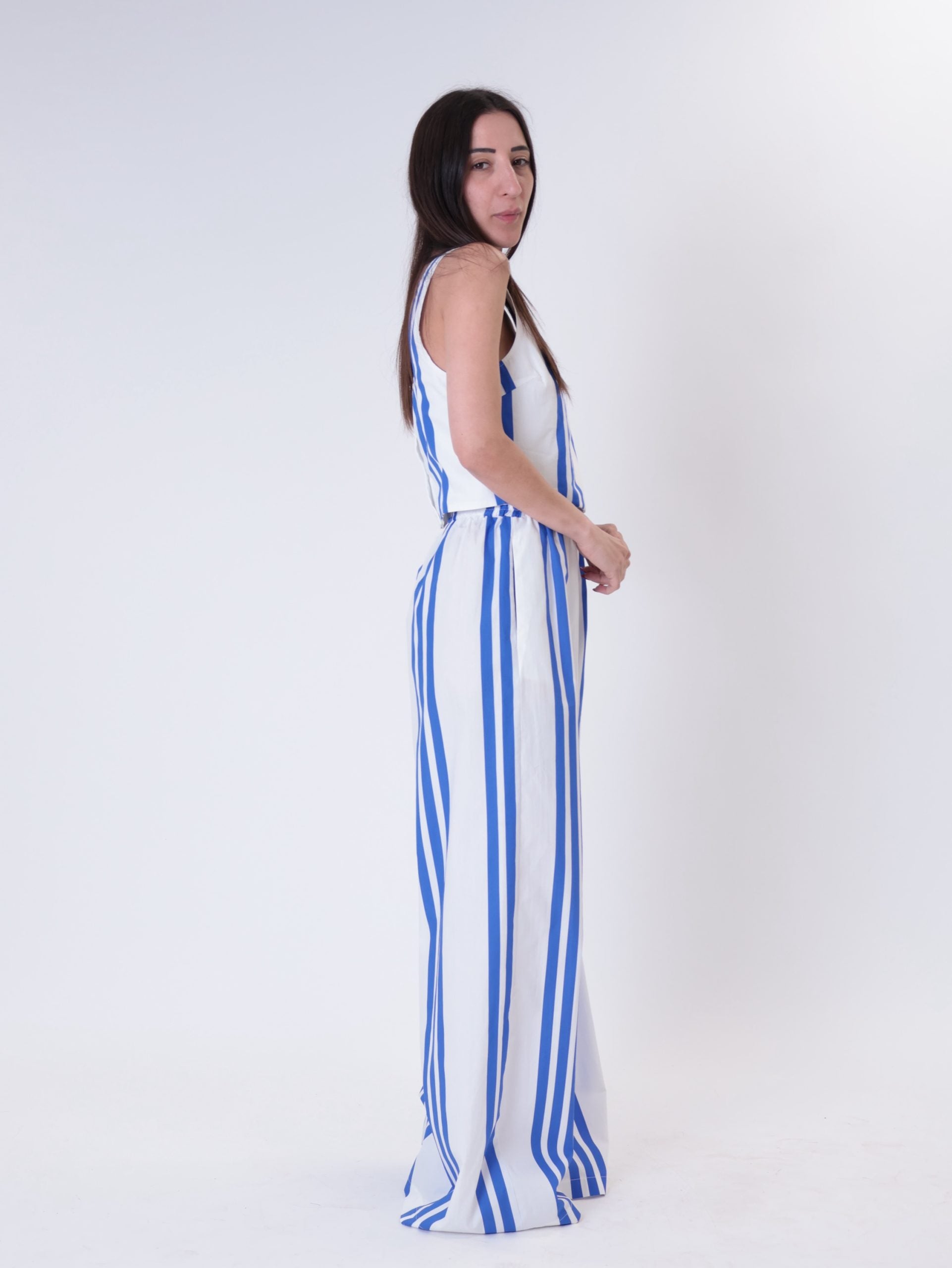 Pantalone Santorini righe bianco