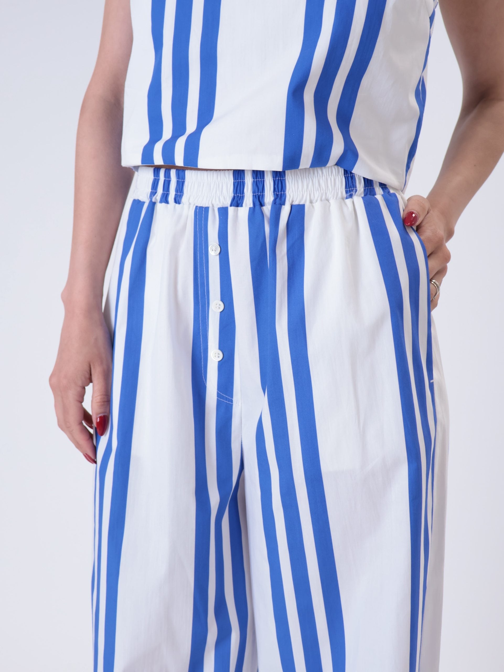 Pantalone Santorini righe bianco