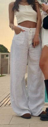 Beautiful pure white linen trousers PRE-ORDER 12/06 size XS