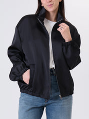 Bomber satin nero