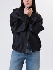 Bomber satin nero