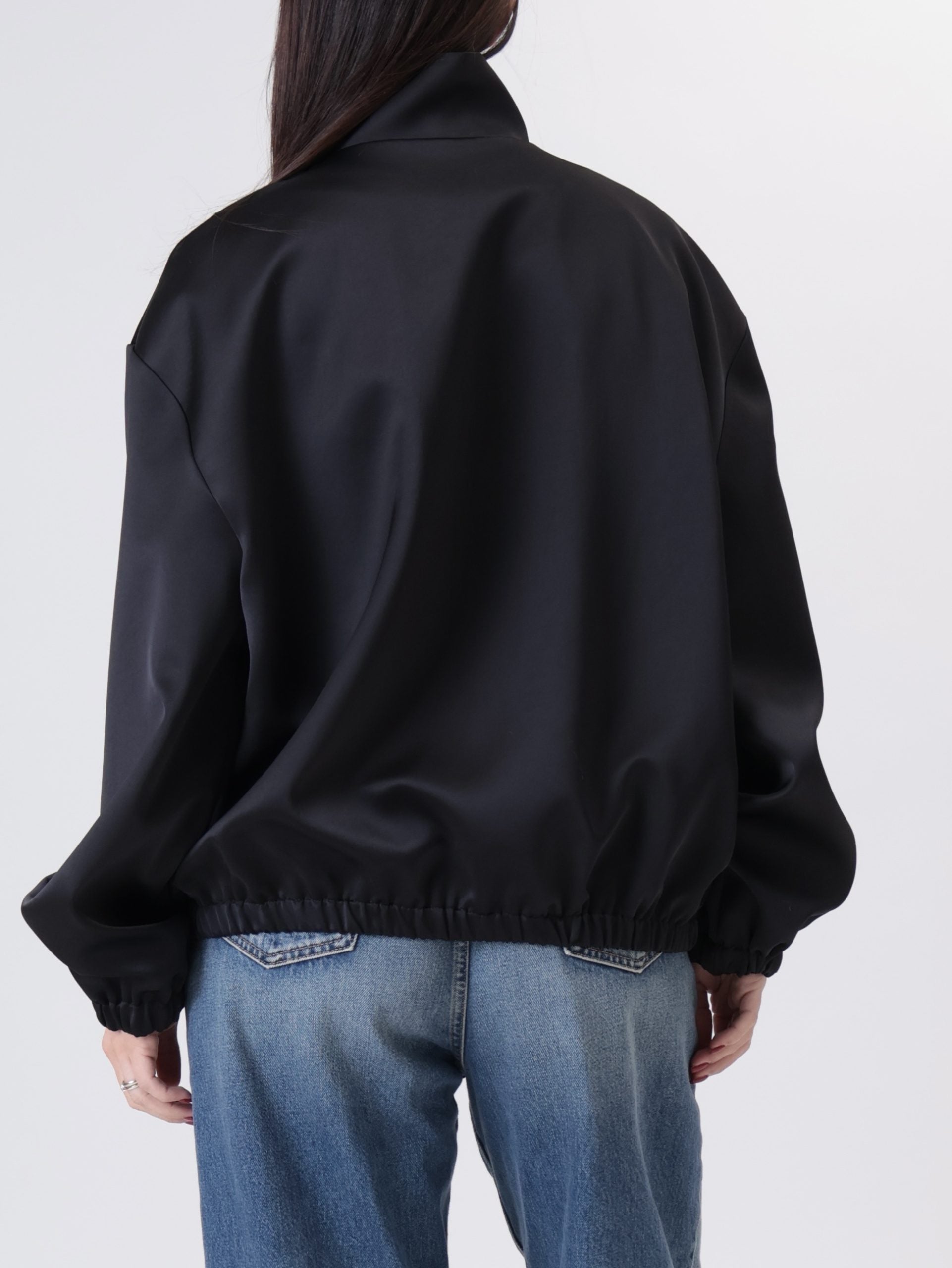 Bomber satin nero