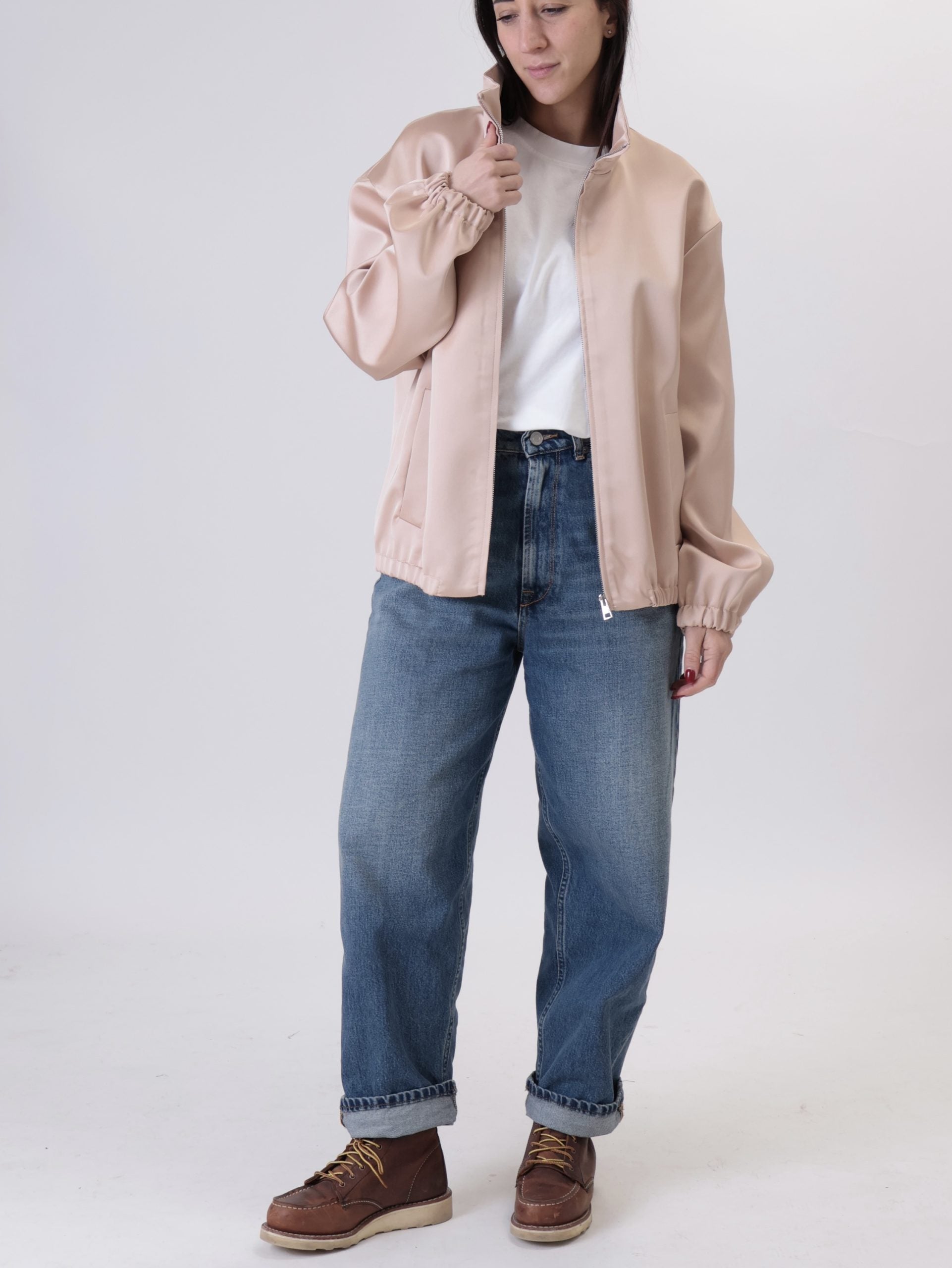 Bomber satin cipria