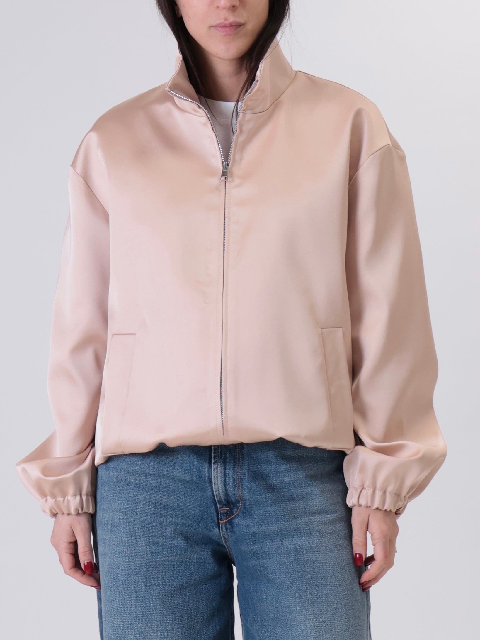 Bomber satin cipria