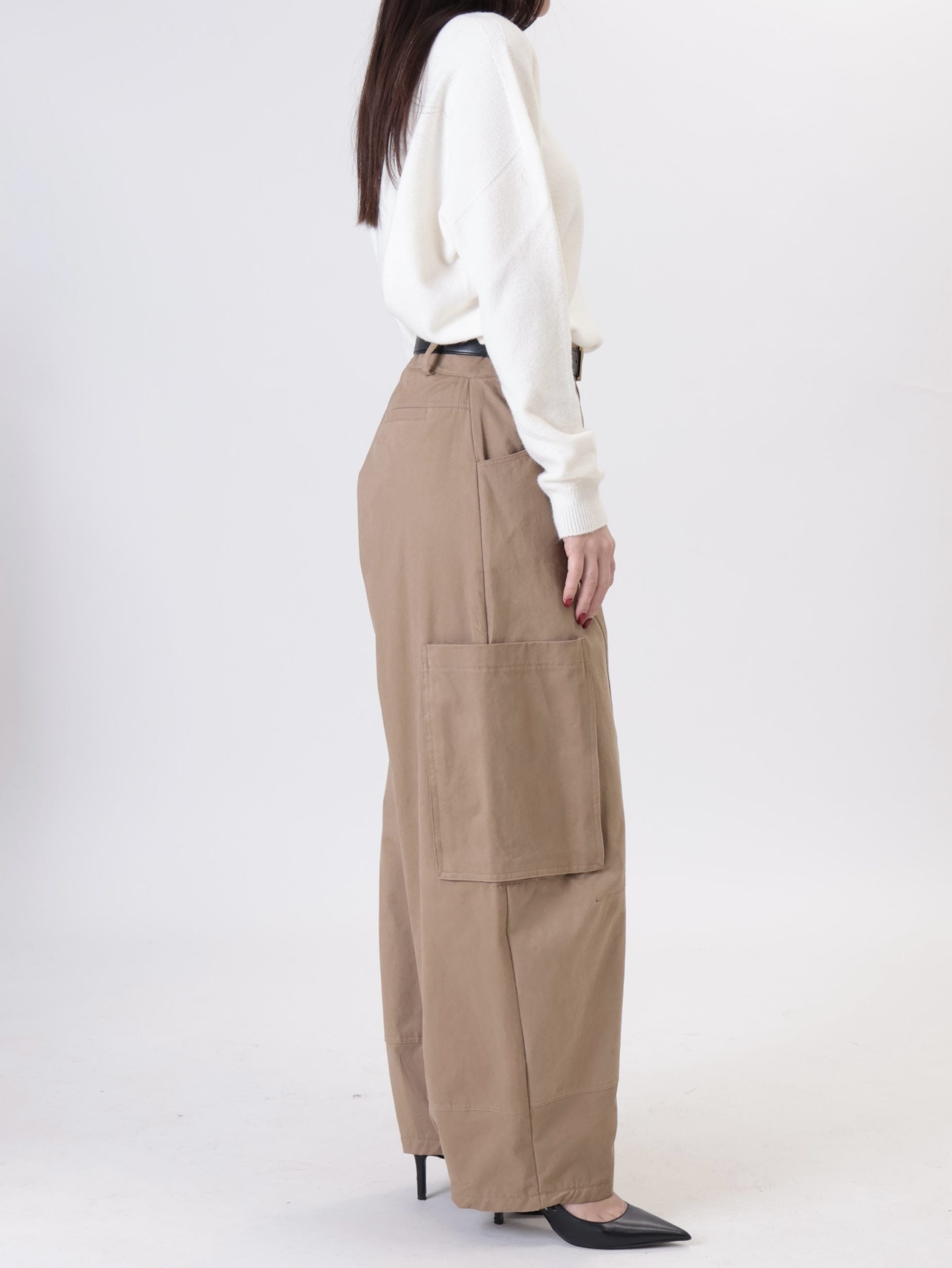 Pantalone Luna cargo over cammello