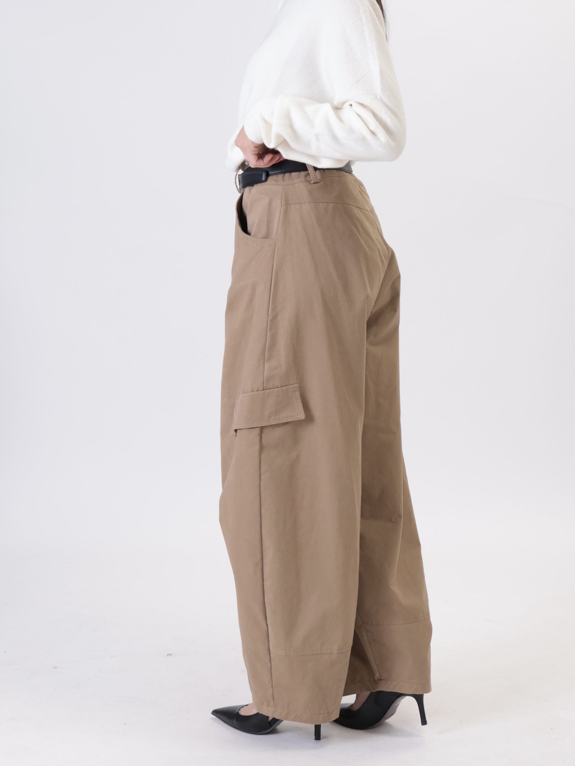 Pantalone Luna cargo over cammello