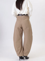 Pantalone Luna barrel cammello