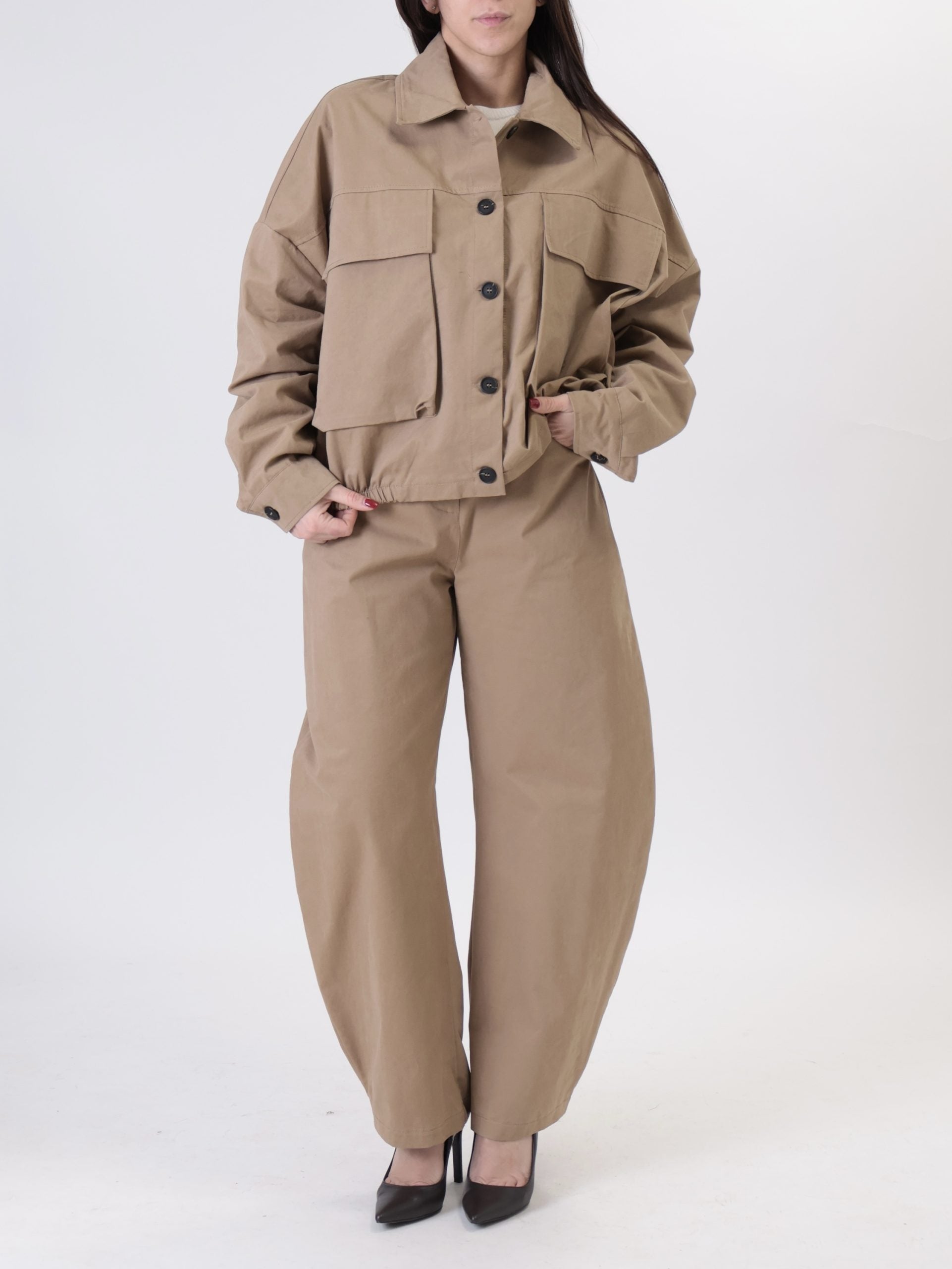 Pantalone Luna barrel cammello