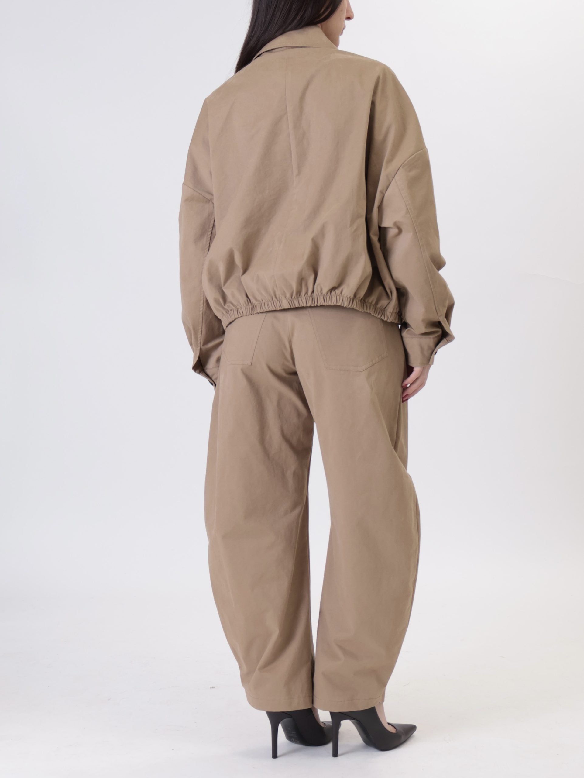 Bomber Luna bottoni cammello