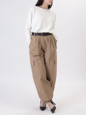 Pantalone Luna cargo con catena cammello