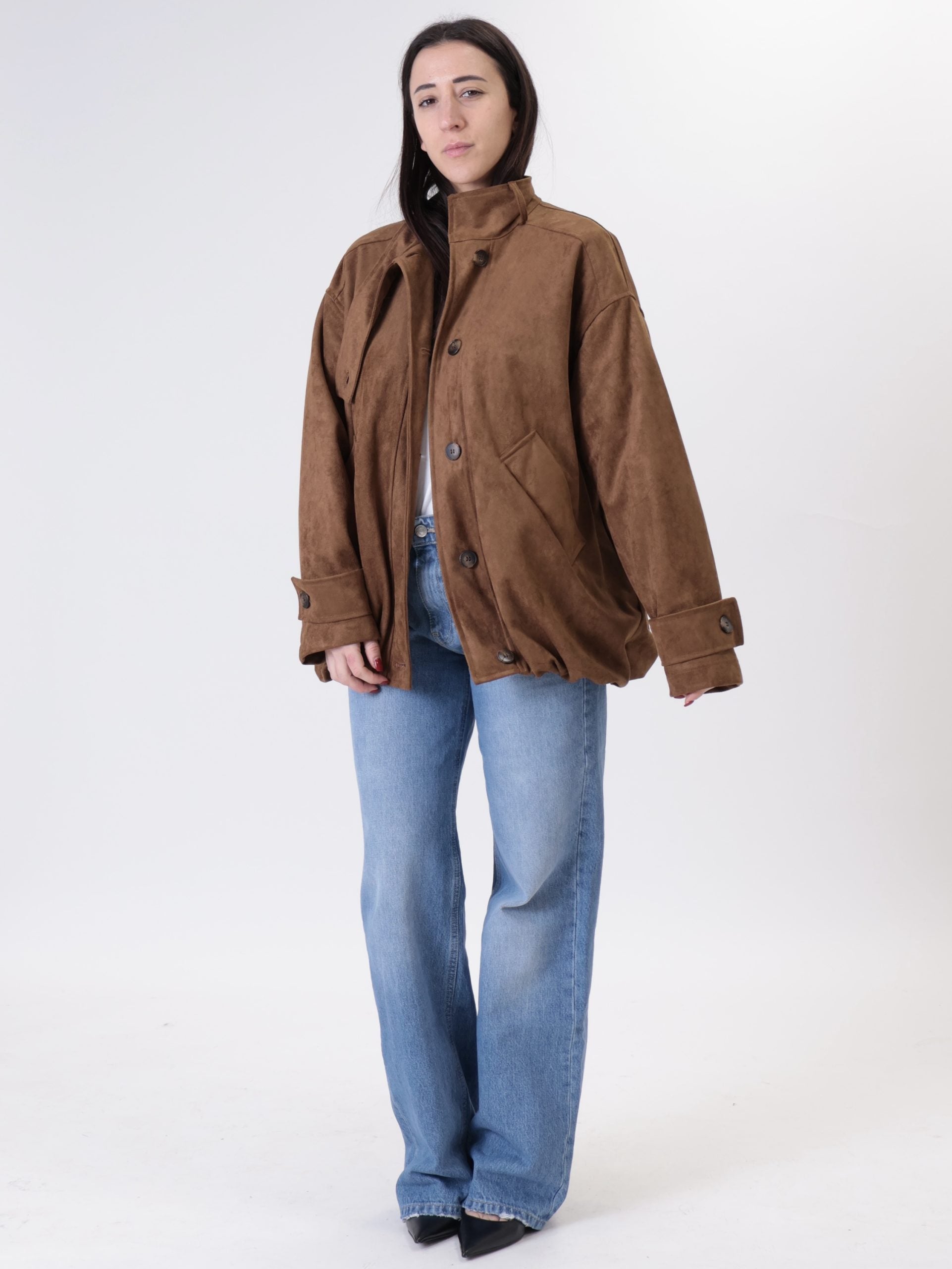 Bomber suede over cognac