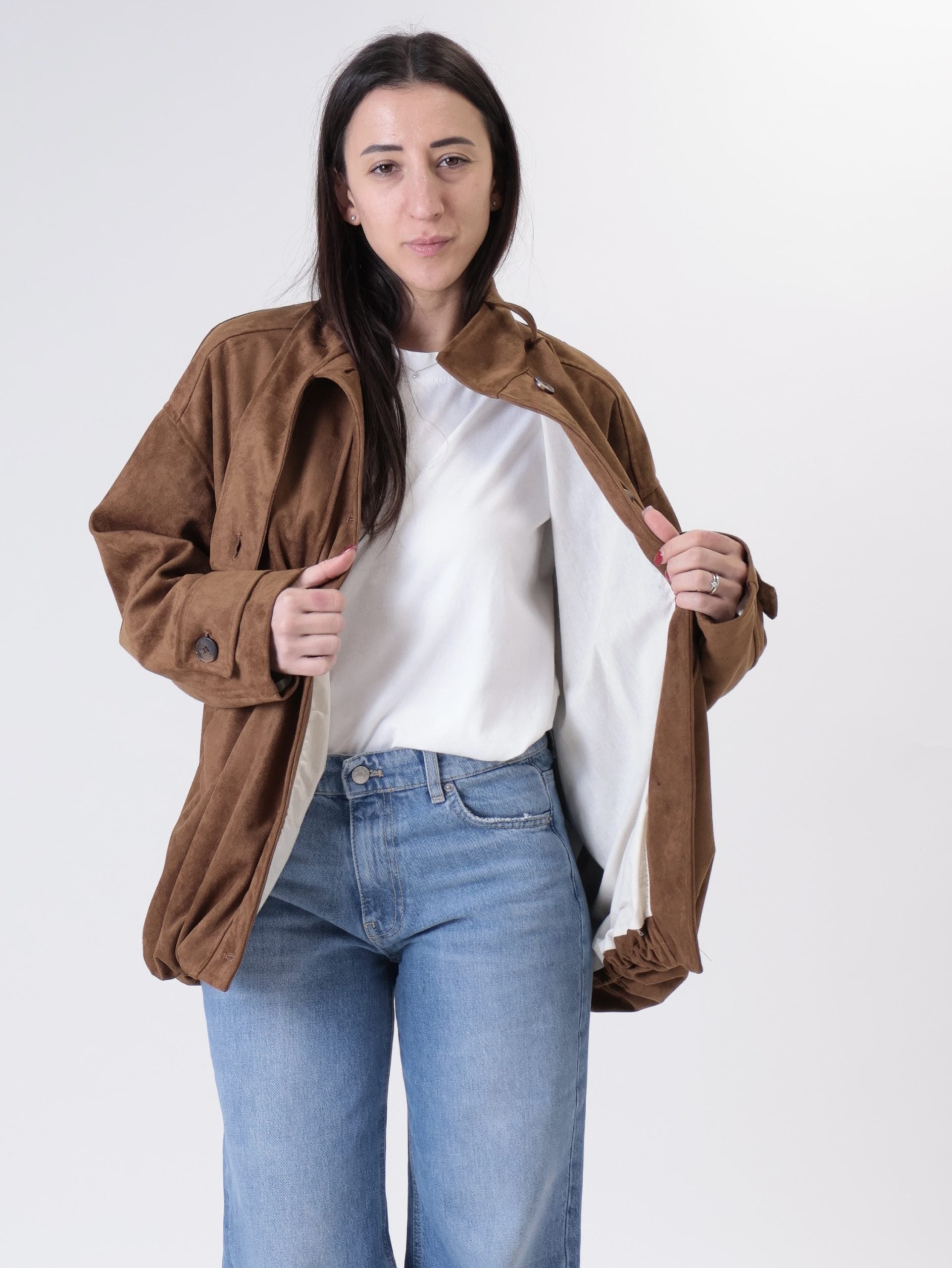 Bomber suede over cognac