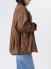 Bomber suede over cognac