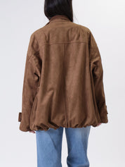 Bomber suede over cognac
