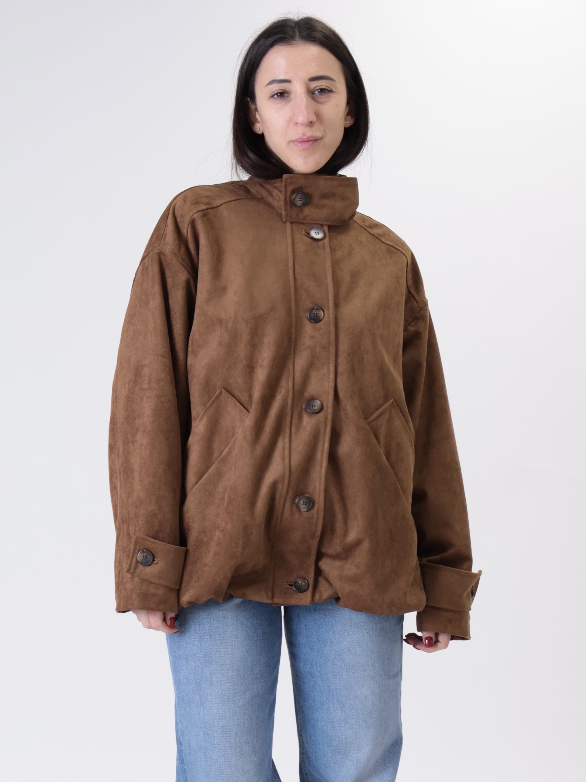 Bomber suede over cognac