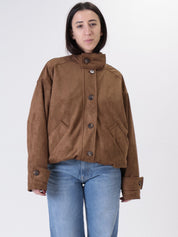 Bomber suede over cognac