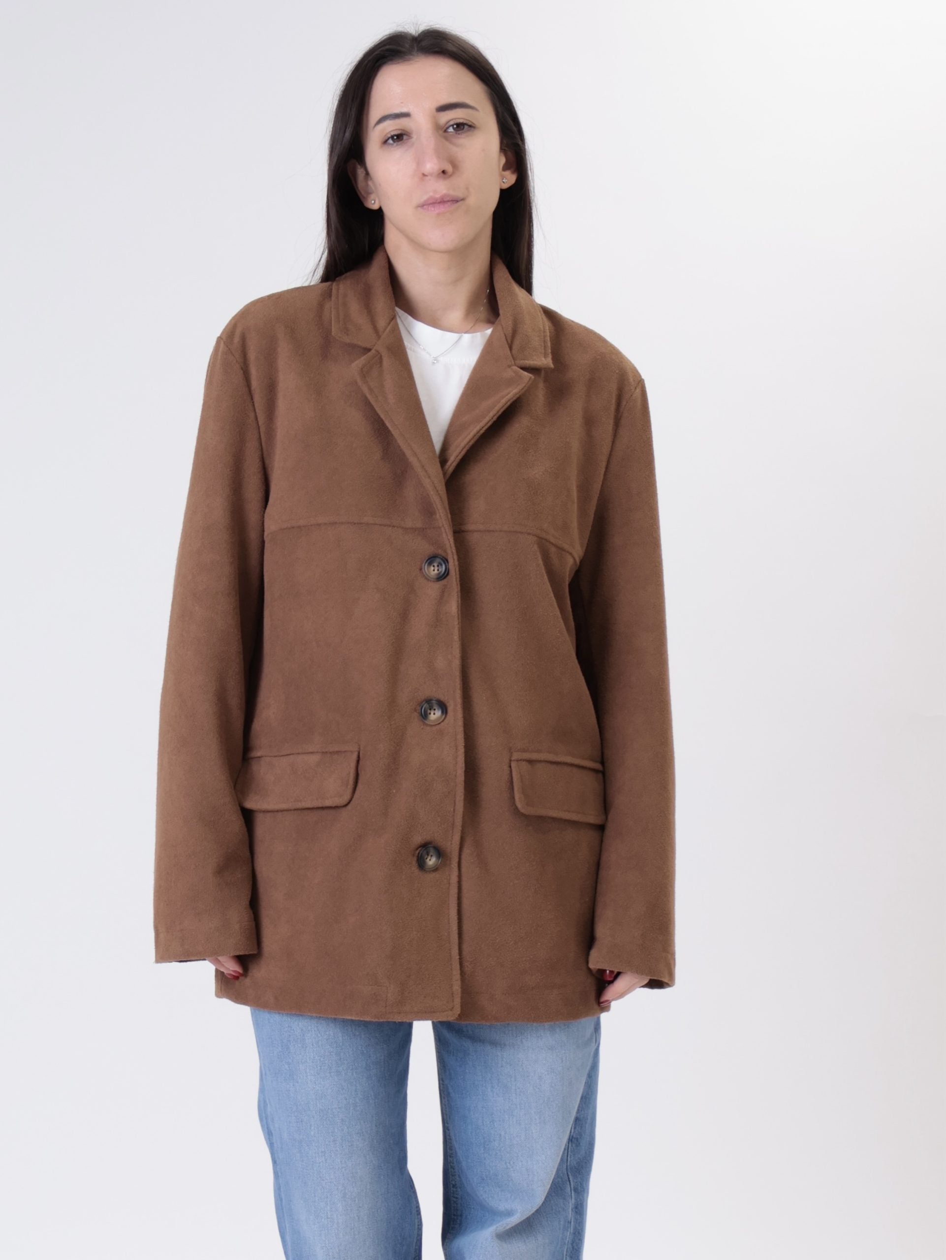 Giacca suede over cognac